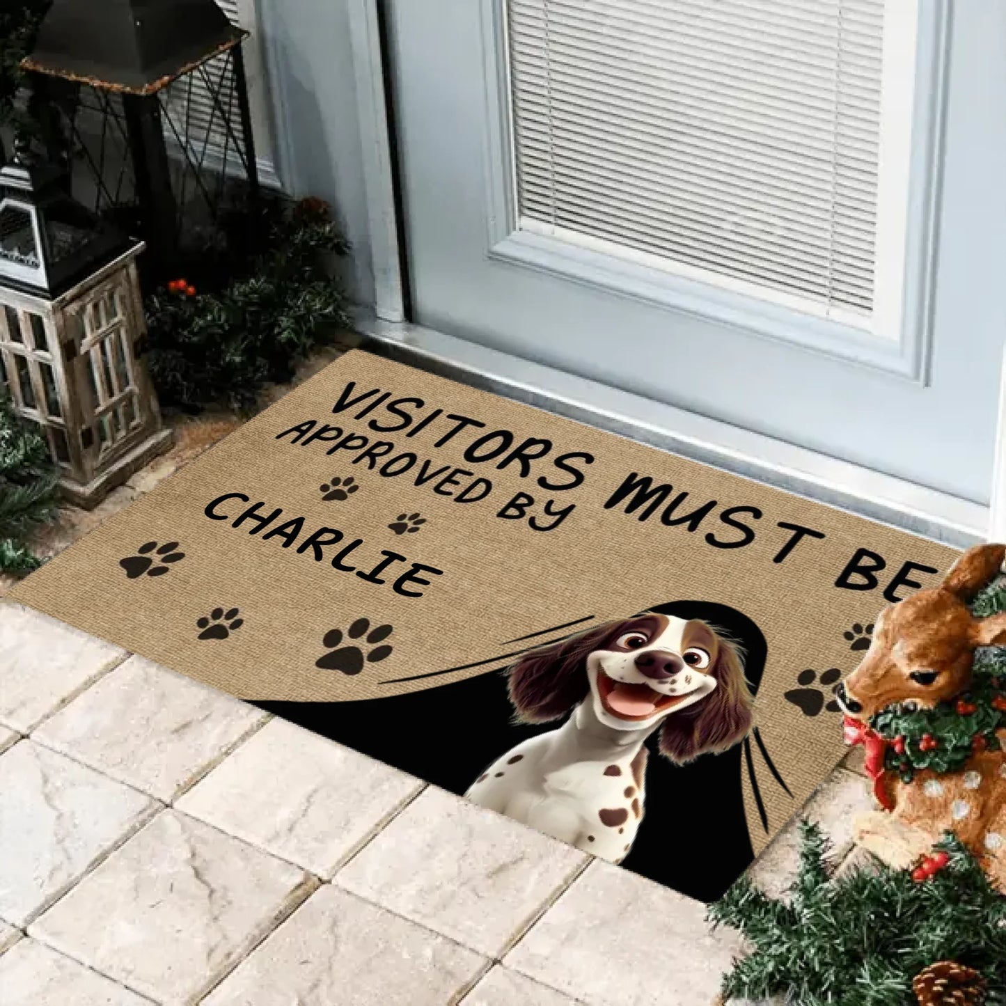 Visitors Must Be Approved By Our Dogs - Personalized Doormat - Gift For Dog Lovers