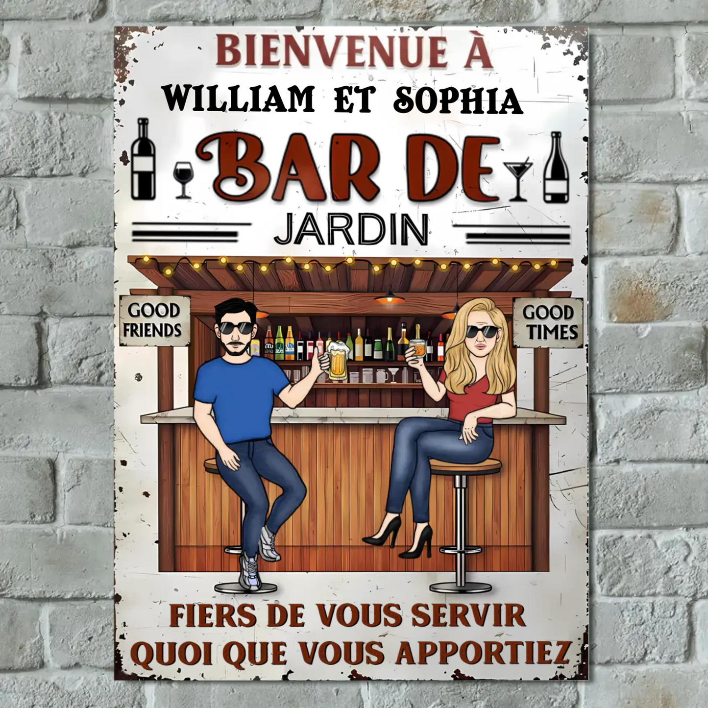 Fiers De Vous Servir, Quoi Que Vous Apportiez - Plaque En Métal Personnalisée