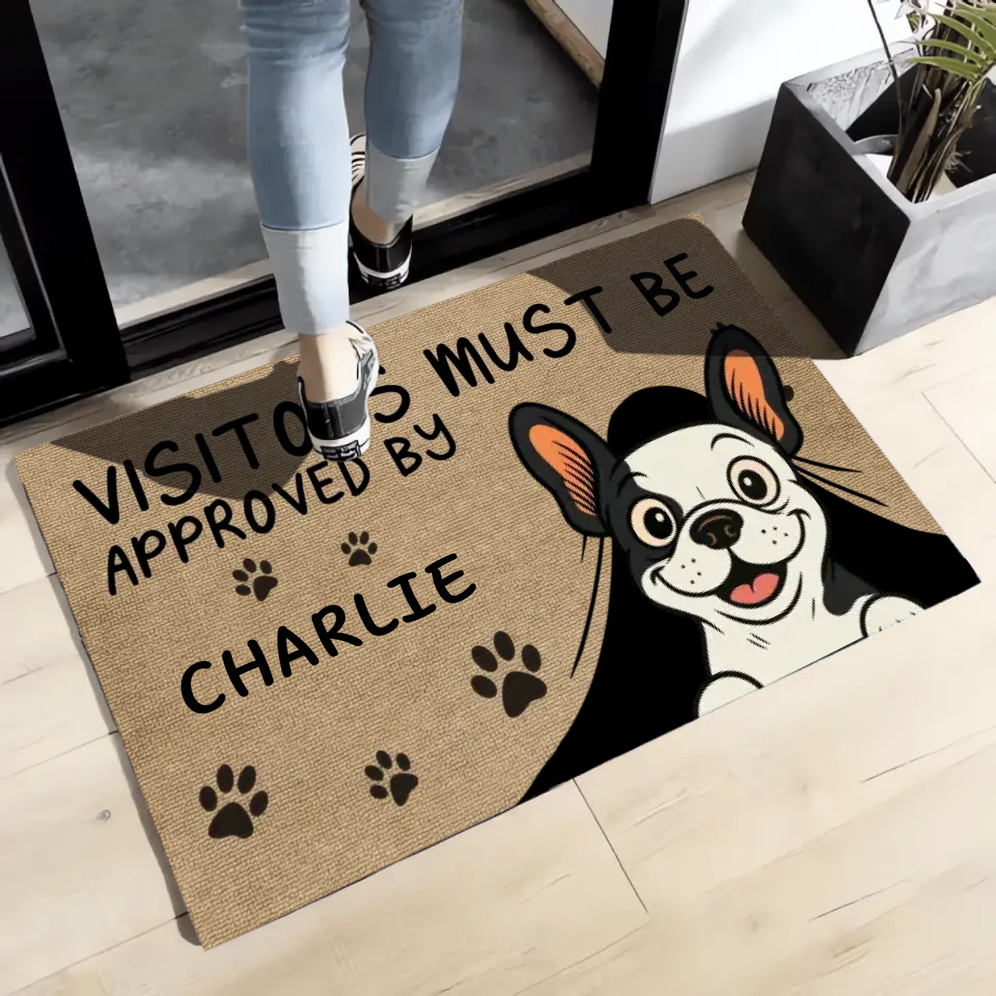 Visitors Must By Approved By Our Pets - Personalized Custom Doormat For Dog Cat Lovers, Pet Lovers