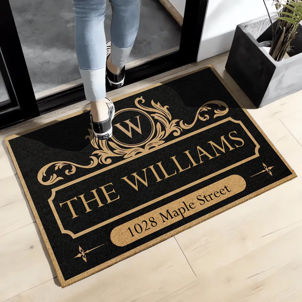 Family With Address - Personalized Doormat