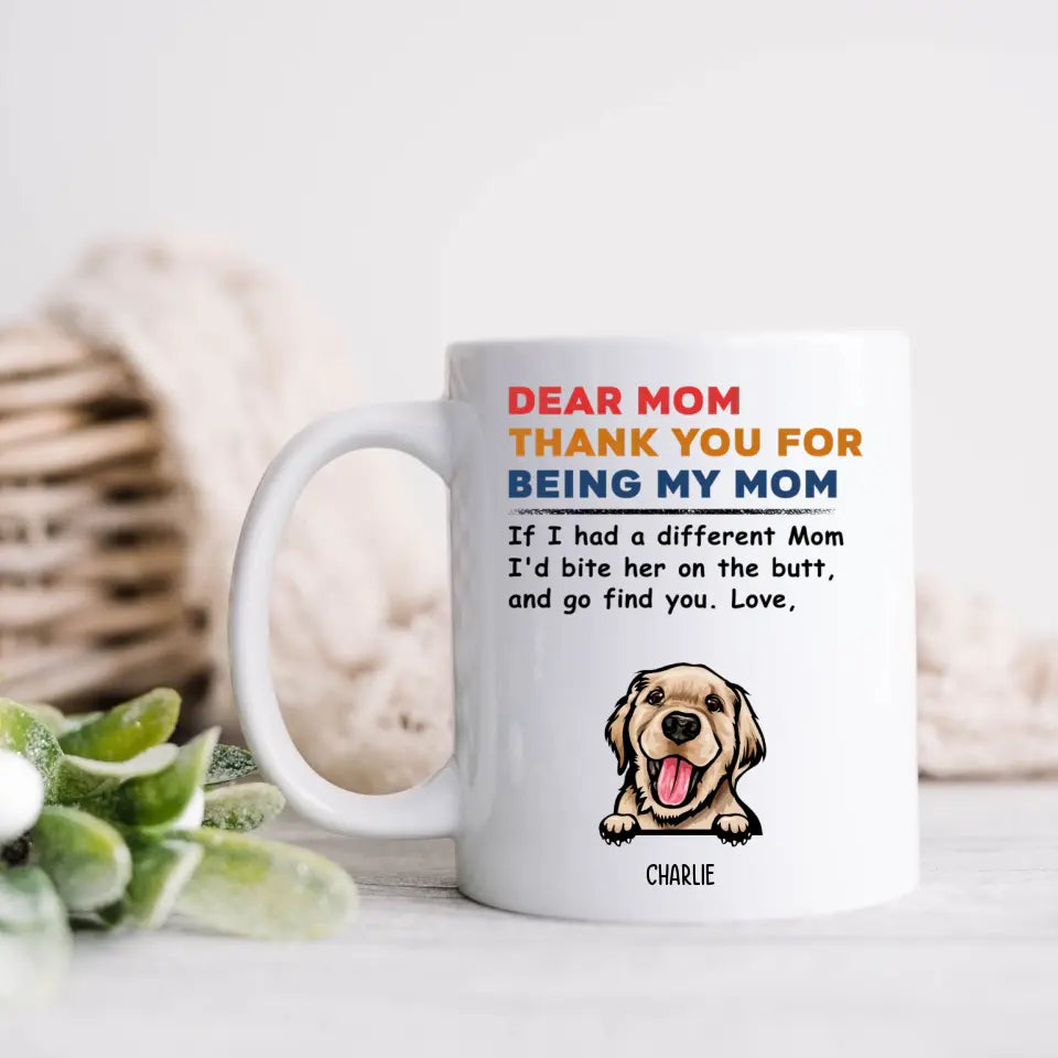 Danke, dass du meine Mutter bist – personalisierte Tasse – Geschenke für Hundeliebhaber