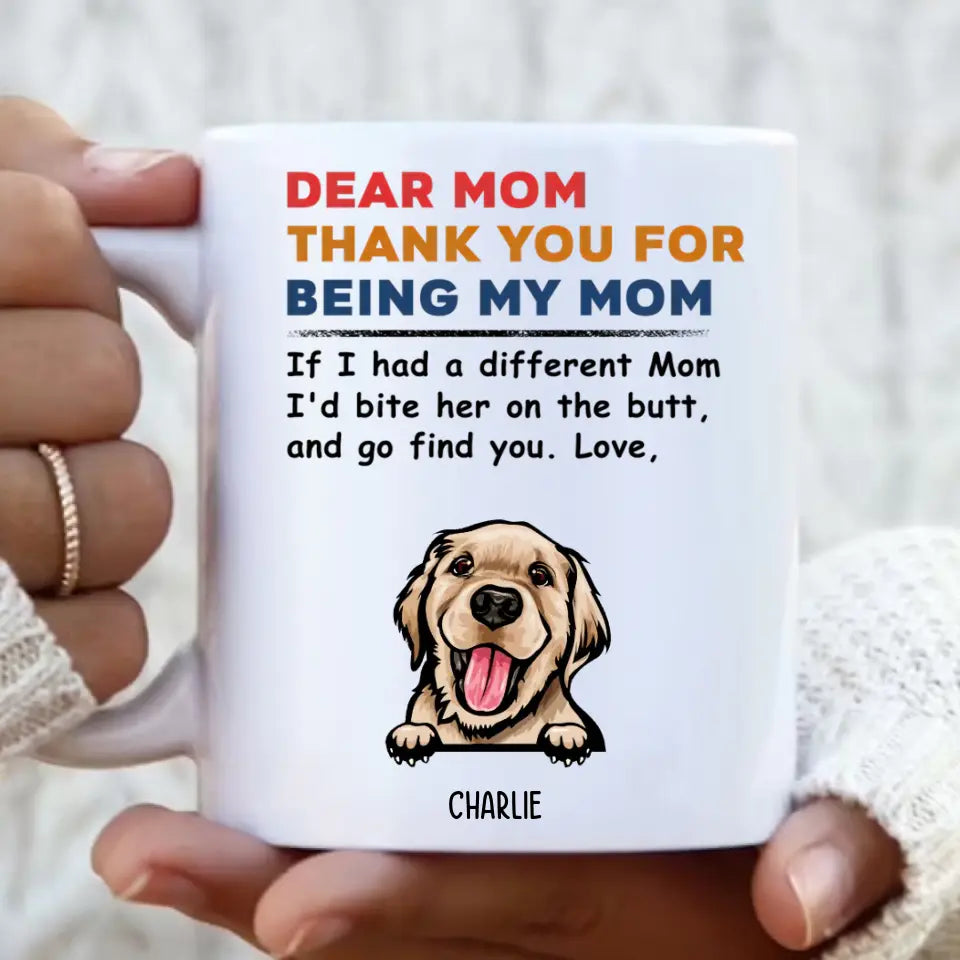Danke, dass du meine Mutter bist – personalisierte Tasse – Geschenke für Hundeliebhaber