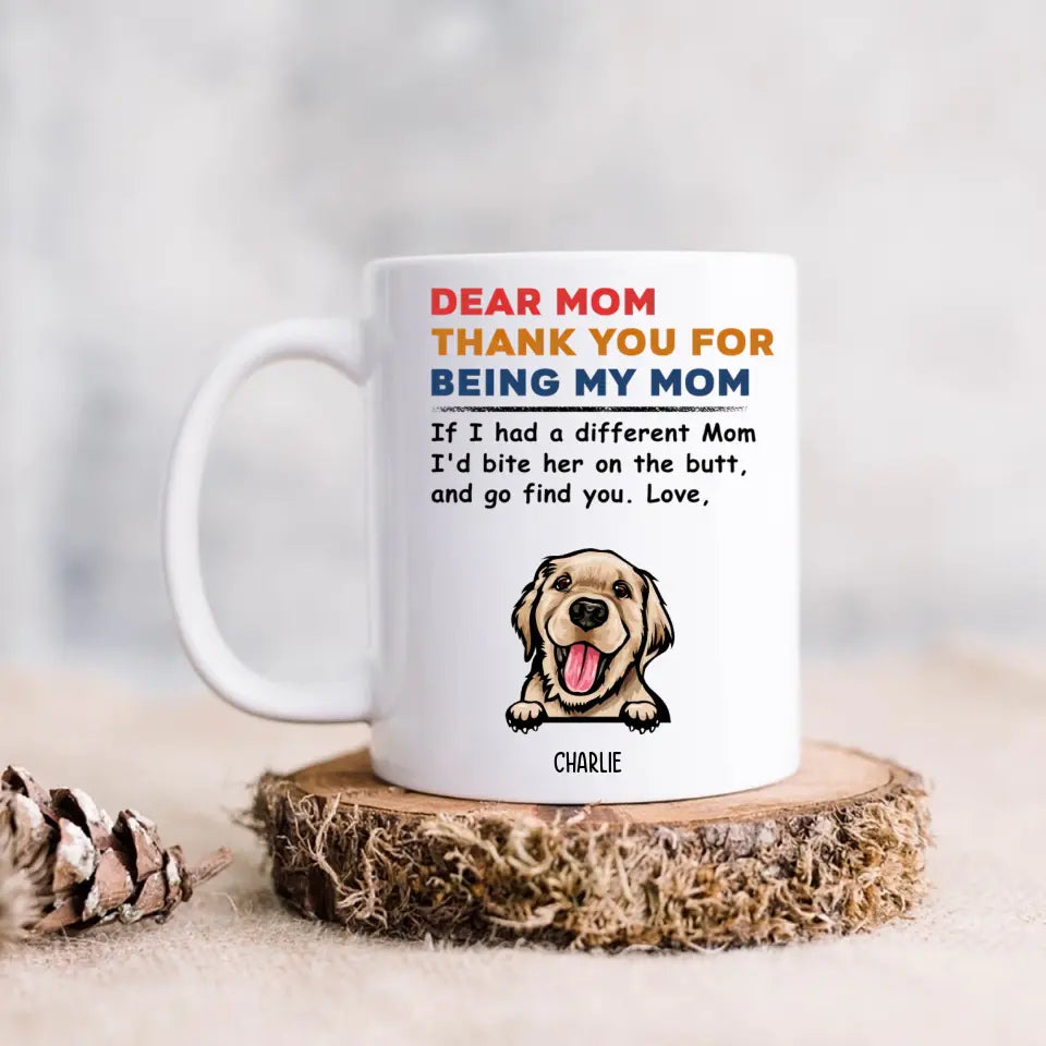 Danke, dass du meine Mutter bist – personalisierte Tasse – Geschenke für Hundeliebhaber