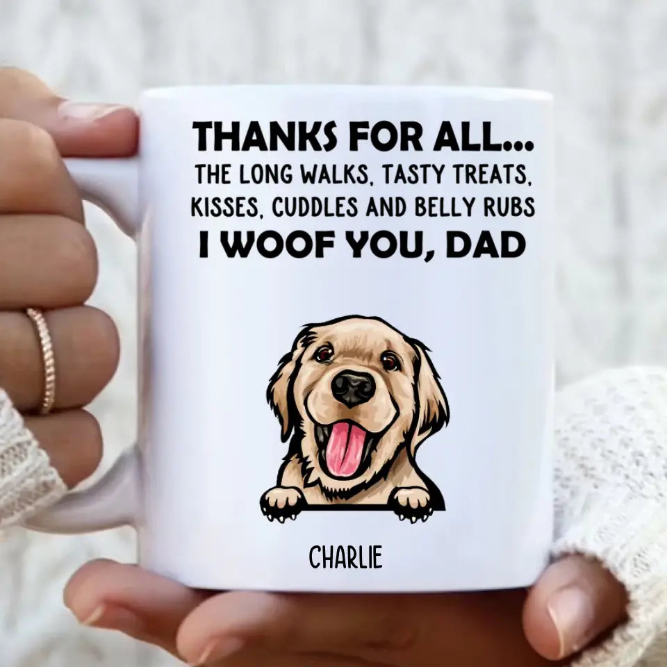 Danke für alles – I Woof You, Mom – personalisierte individuelle Tasse – Geschenke für Hundeliebhaber