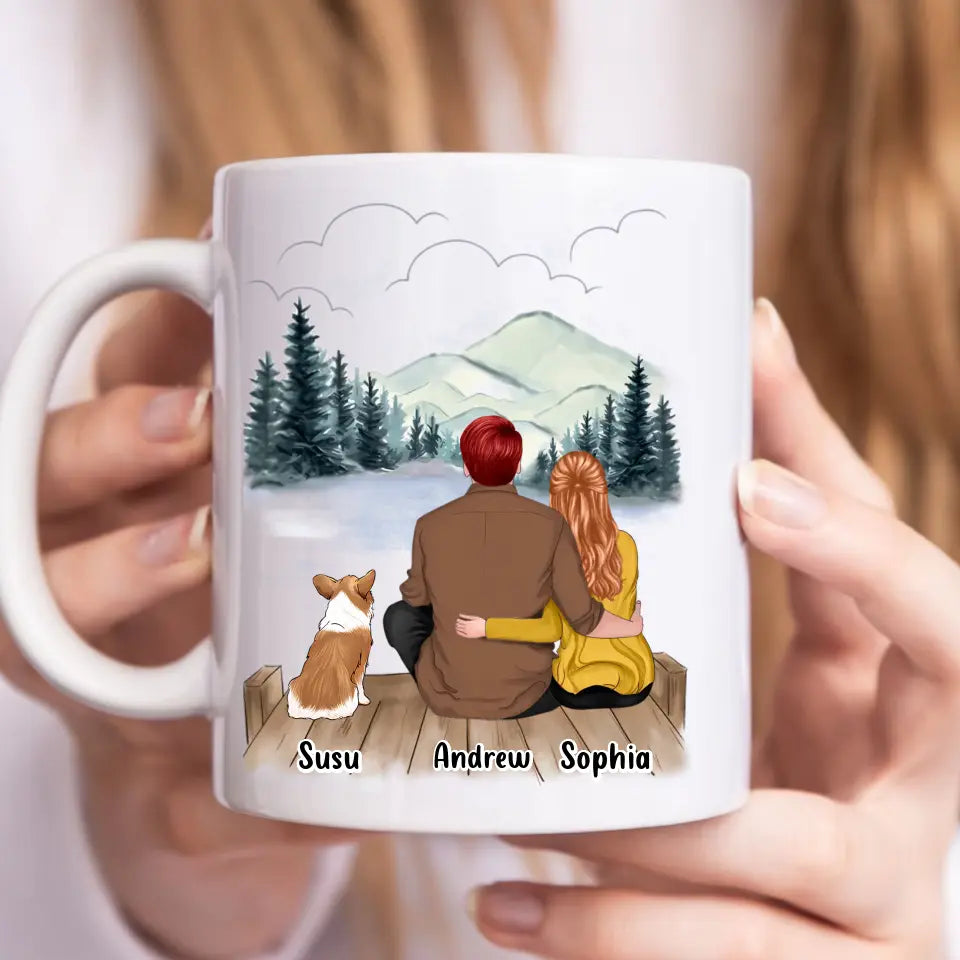 Tú, yo y los perros 2 - Taza personalizada personalizada - Regalo para parejas, amantes de los perros