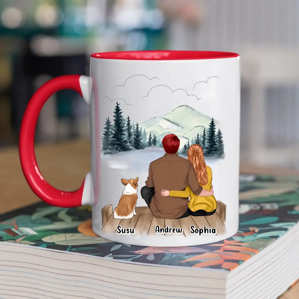 Tú, yo y los perros 2 - Taza personalizada con acento personalizado - Regalo para parejas, amantes de los perros