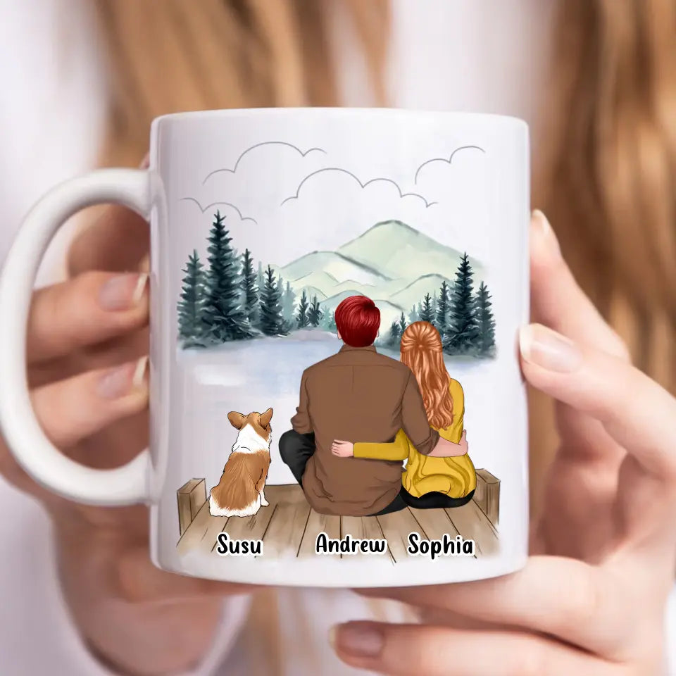Tú, yo y los perros 2 - Taza personalizada personalizada - Regalo para parejas, amantes de los perros