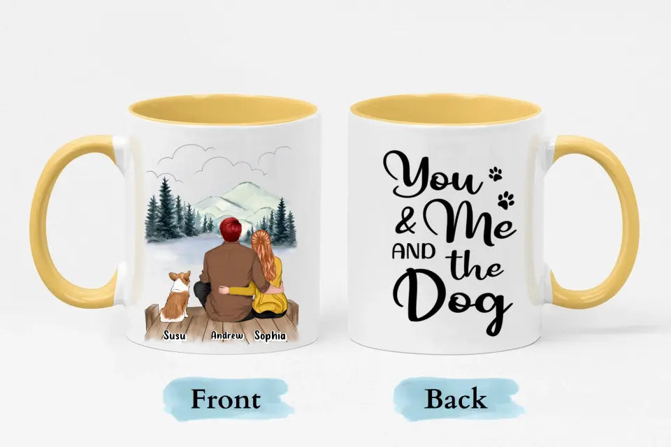 Tú, yo y los perros 2 - Taza personalizada con acento personalizado - Regalo para parejas, amantes de los perros