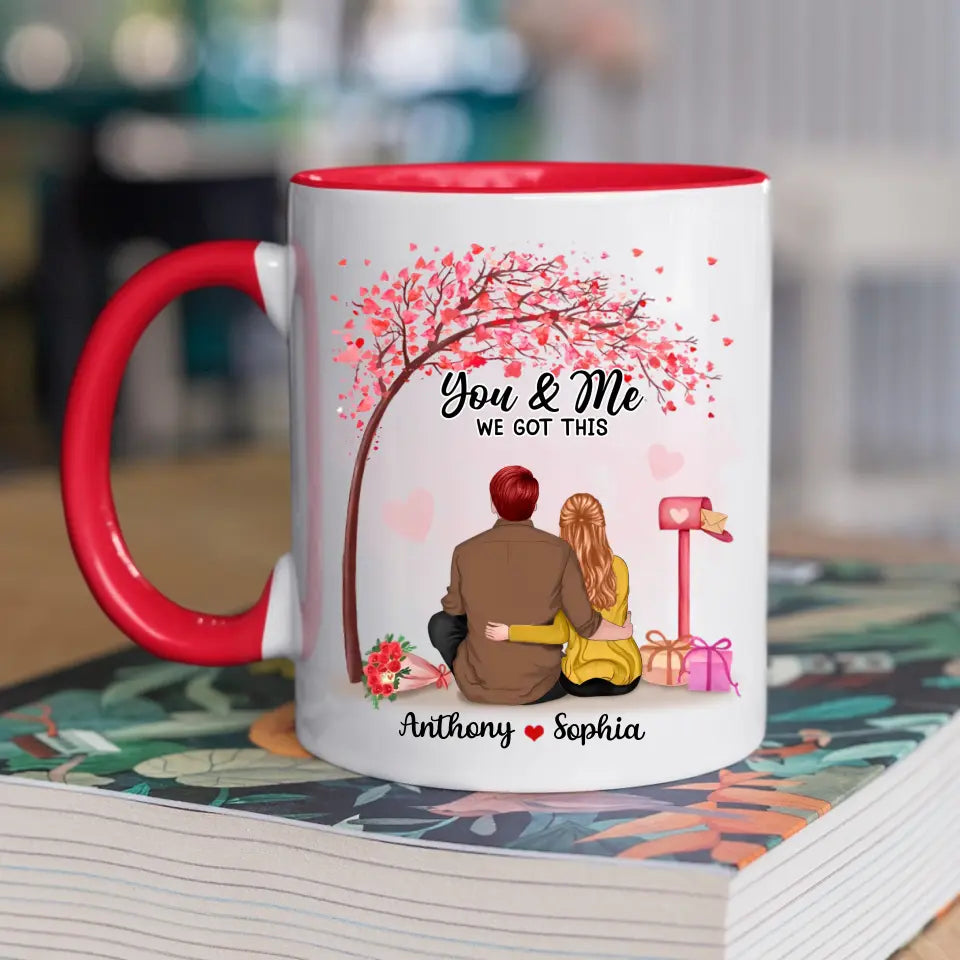You And Me, We Got This With Tree - Personalized Custom Accent Mug - Gifts For Husband Wife, Couples