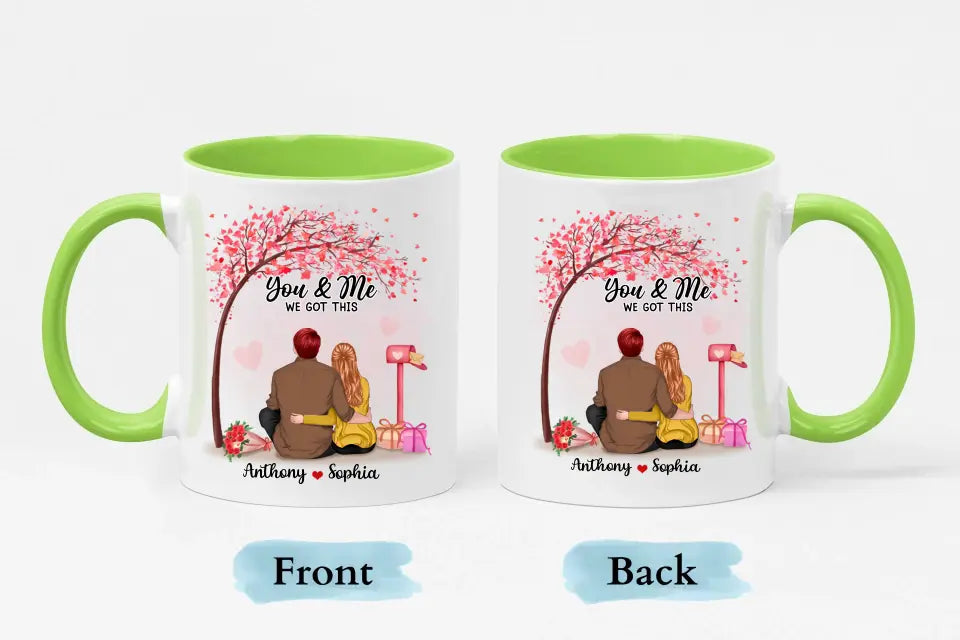 You And Me, We Got This With Tree - Personalized Custom Accent Mug - Gifts For Husband Wife, Couples