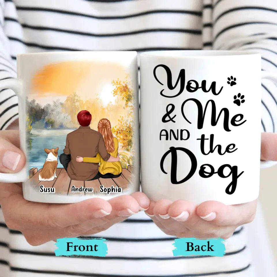 Tú, yo y los perros - Taza personalizada - Regalo para parejas, amantes de los perros
