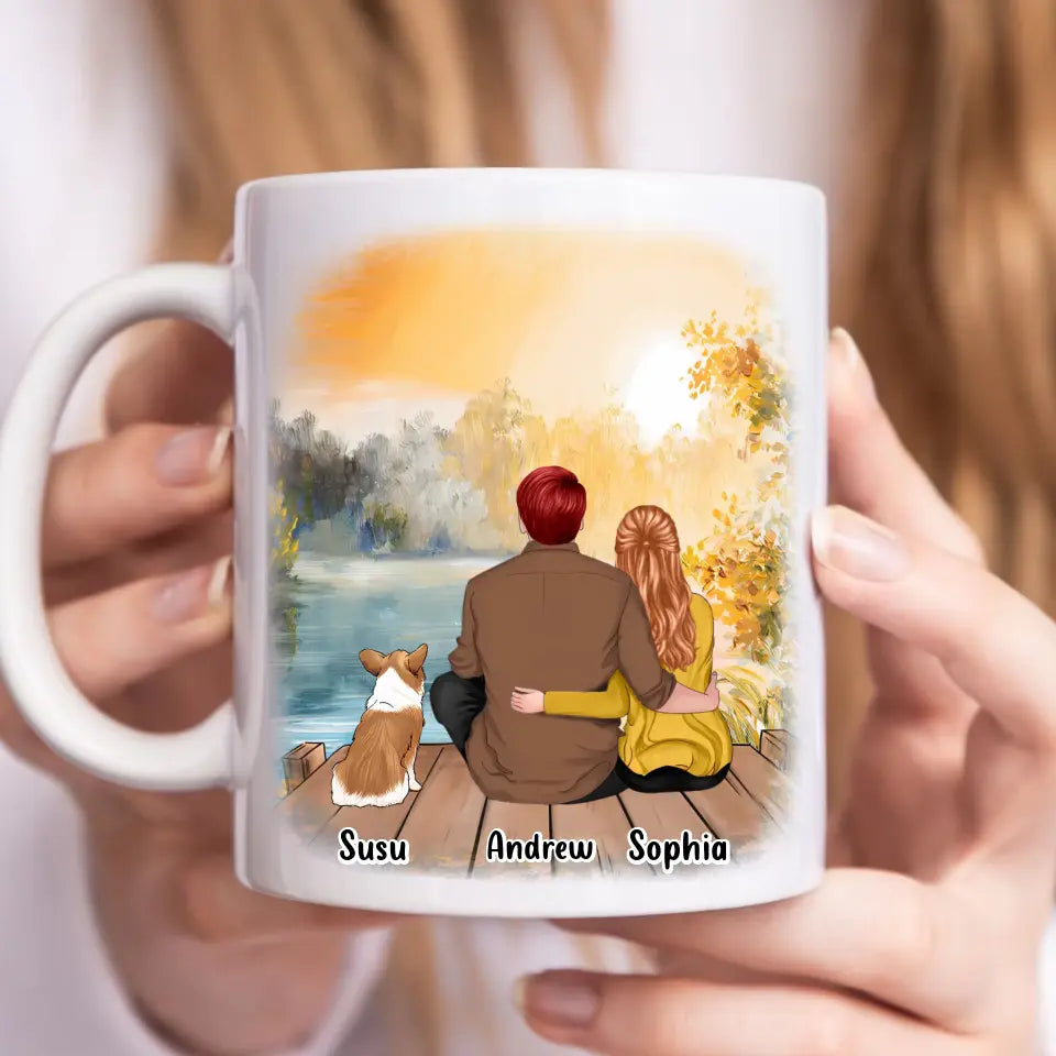 Tú, yo y los perros - Taza personalizada - Regalo para parejas, amantes de los perros