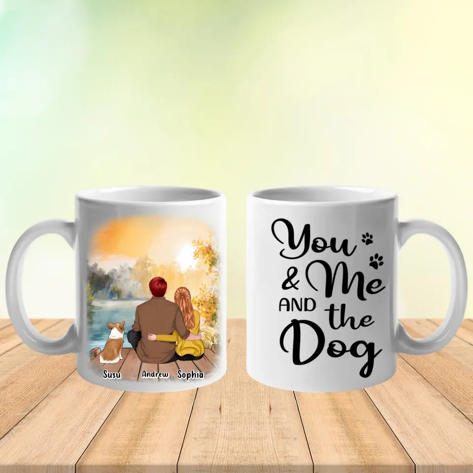 Tú, yo y los perros - Taza personalizada - Regalo para parejas, amantes de los perros