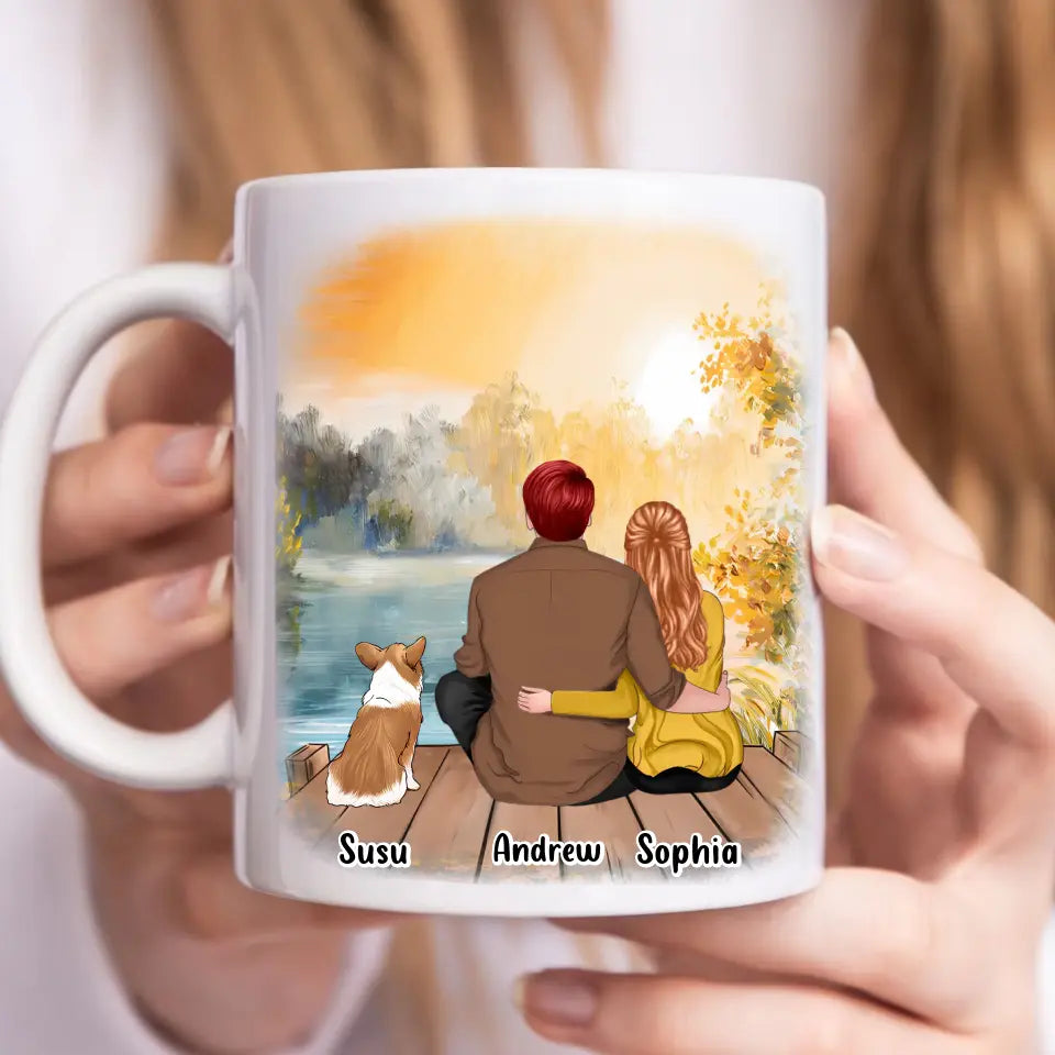 Tú, yo y los perros - Taza personalizada - Regalo para parejas, amantes de los perros