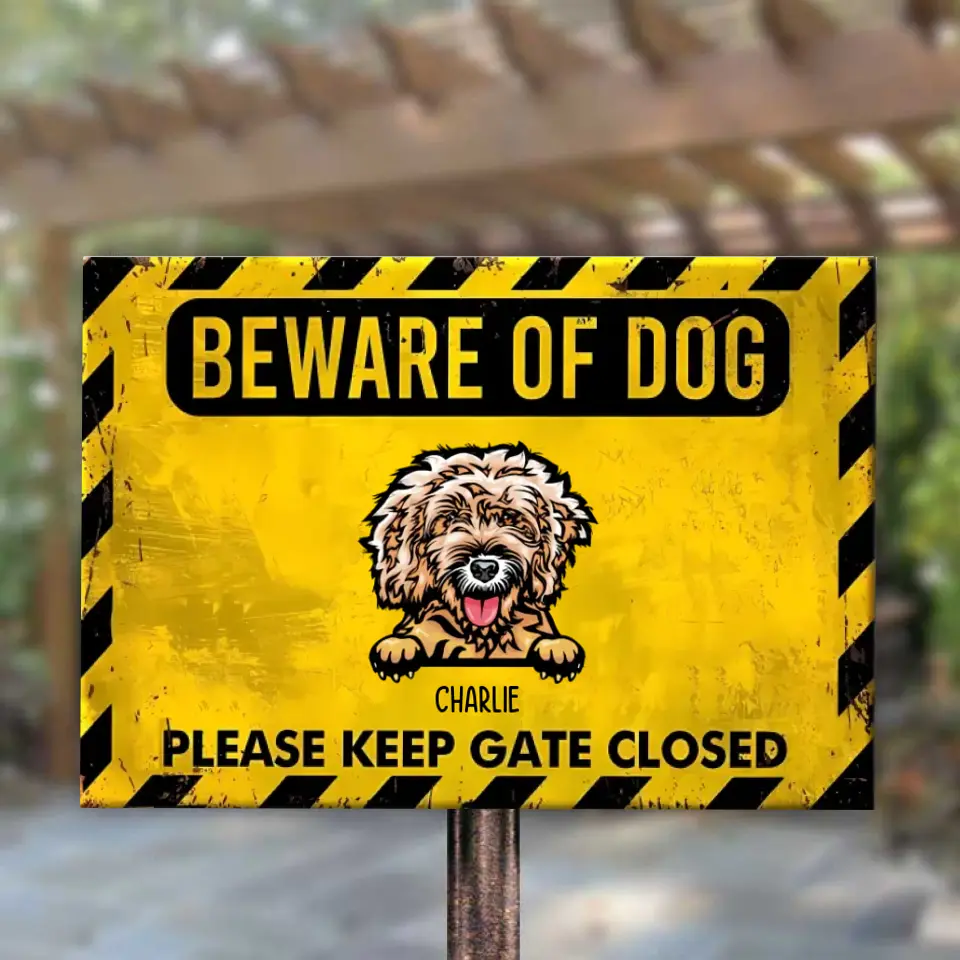 Cuidado con los perros - Letrero metálico personalizado para perros