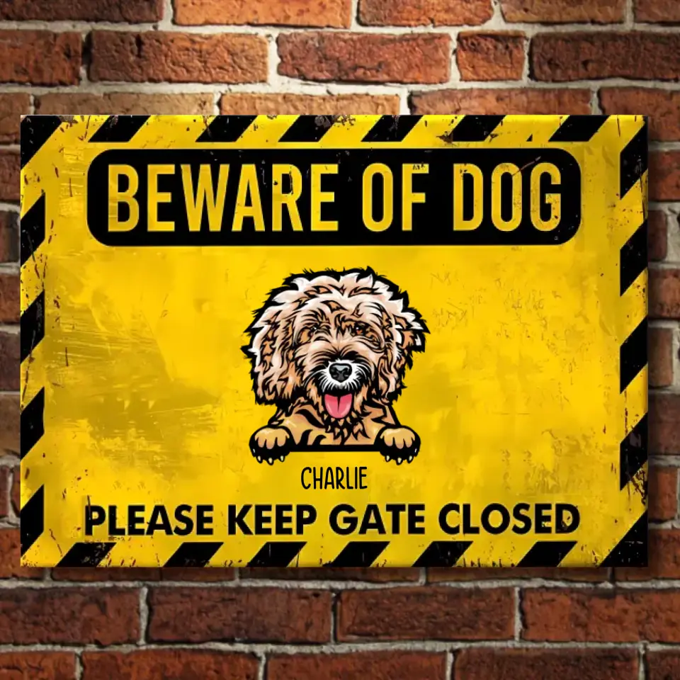 Cuidado con los perros - Letrero metálico personalizado para perros