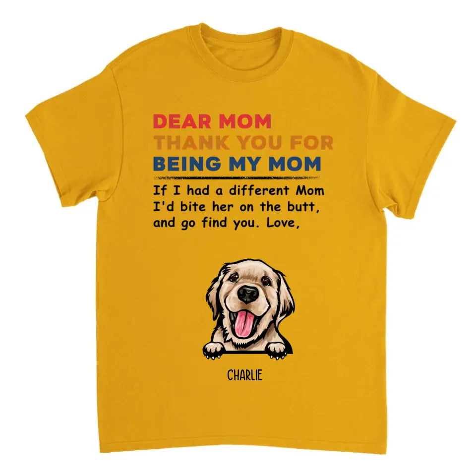 Thank You For Being My Mom – Personalisiertes T-Shirt, Sweatshirt, Kapuzenpullover – Geschenke für Hundeliebhaber 