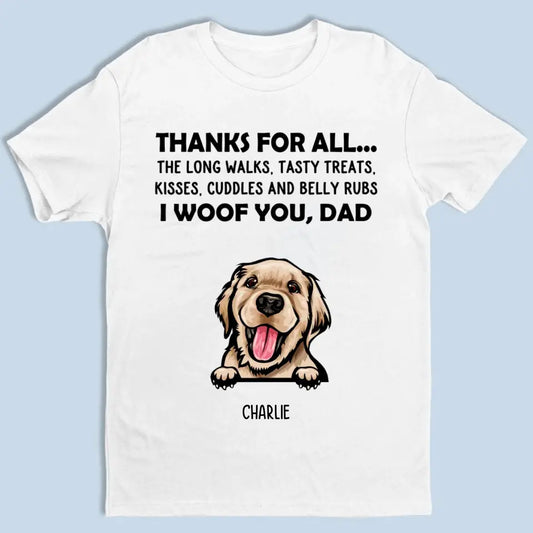 Danke für alles – I Woof You, Mom – Personalisiertes Unisex-T-Shirt, Sweatshirt, Kapuzenpullover – Geschenke für Hundeliebhaber 