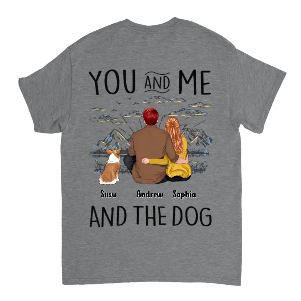 Du, ich und die Hunde – personalisiertes, individuelles Unisex-Paar-T-Shirt, Sweatshirt, Kapuzenpullover – Geschenke für Haustierliebhaber, Hundebesitzer 