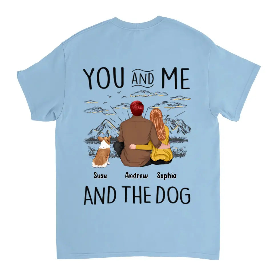 Du, ich und die Hunde – personalisiertes, individuelles Unisex-Paar-T-Shirt, Sweatshirt, Kapuzenpullover – Geschenke für Haustierliebhaber, Hundebesitzer 