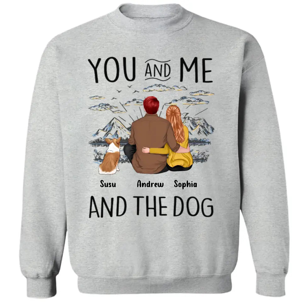 Du, ich und die Hunde – personalisiertes, individuelles Unisex-Paar-T-Shirt, Sweatshirt, Kapuzenpullover – Geschenke für Haustierliebhaber, Hundebesitzer 