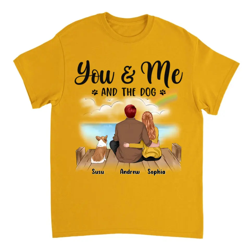 Du, ich und die Hunde – personalisiertes, individuelles Unisex-Paar-T-Shirt, Sweatshirt, Kapuzenpullover – Geschenke für Haustierliebhaber, Hundebesitzer 