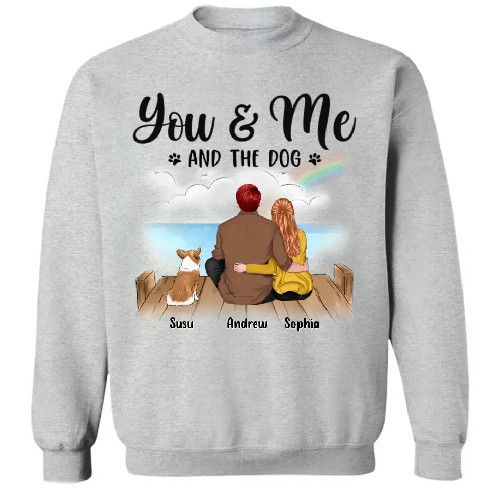 Tú, yo y los perros - Camiseta, sudadera, sudadera con capucha personalizada unisex para parejas - Regalos para amantes de las mascotas y dueños de perros 