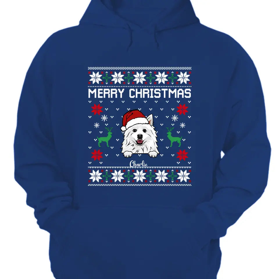 Feliz Navidad - Camiseta unisex personalizada, sudadera, sudadera con capucha - Regalo de Navidad para amantes de las mascotas, amantes de perros/gatos 