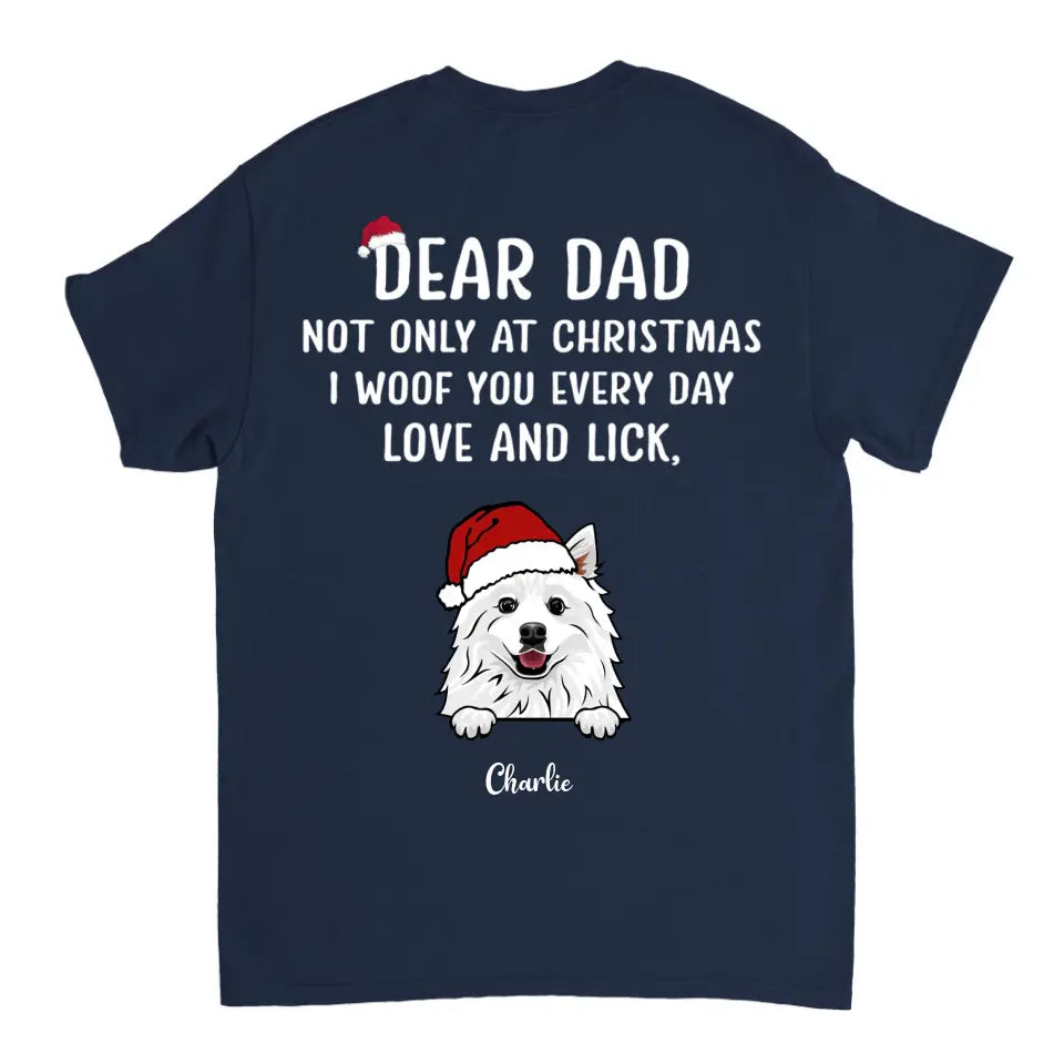 Dear Dad Dog Woof You - Camiseta unisex personalizada, sudadera, sudadera con capucha - Regalo de Navidad para amantes de los perros 