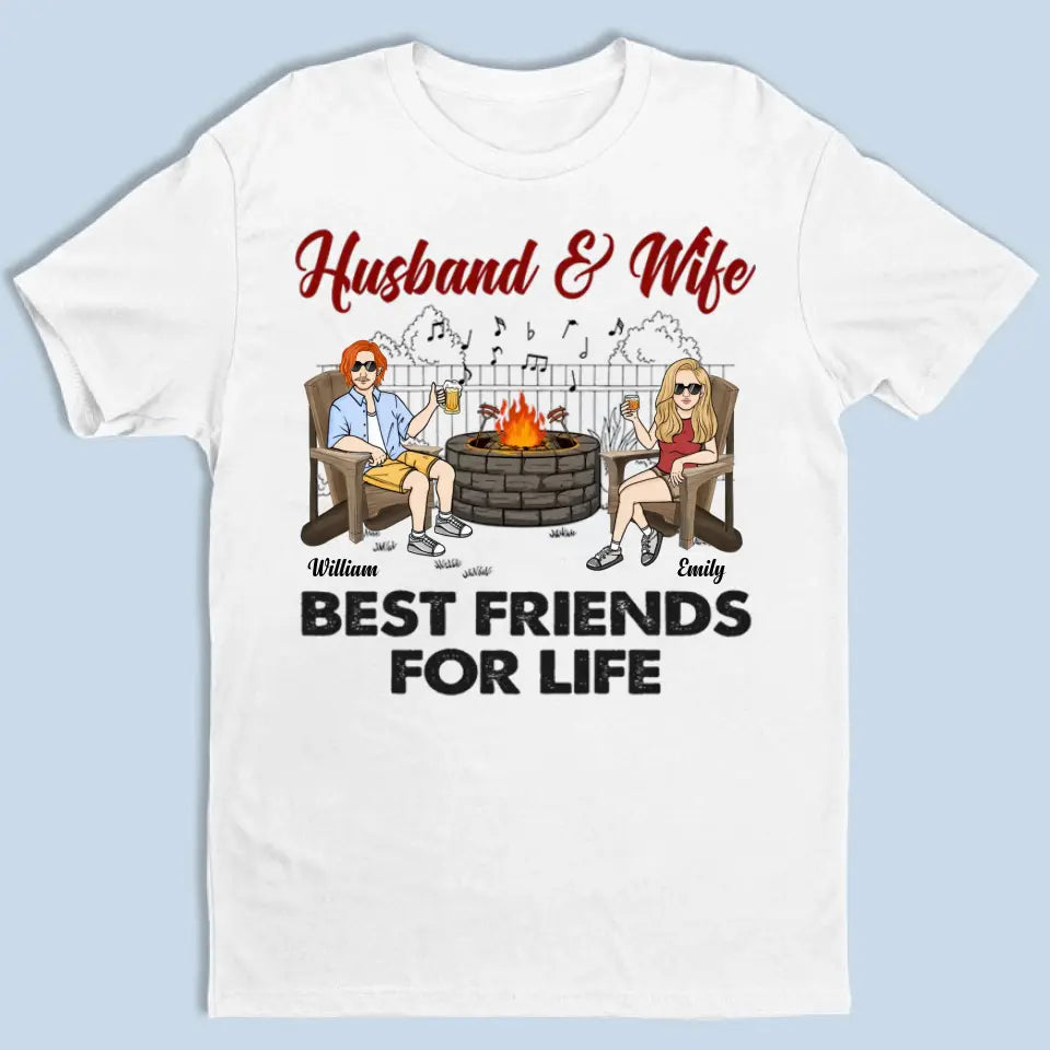 Marido y esposa, mejores amigos para toda la vida - Camiseta personalizada unisex para parejas, sudadera, sudadera con capucha - Regalos para parejas, amantes 