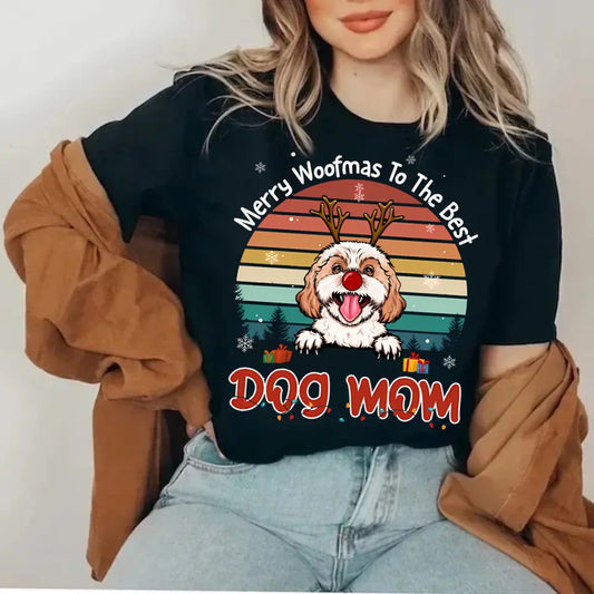 Merry Woofmas To The Best Mom &amp; Dad - Sudadera, camiseta y sudadera con capucha unisex personalizada. Regalo personalizado perfecto para Navidad. 