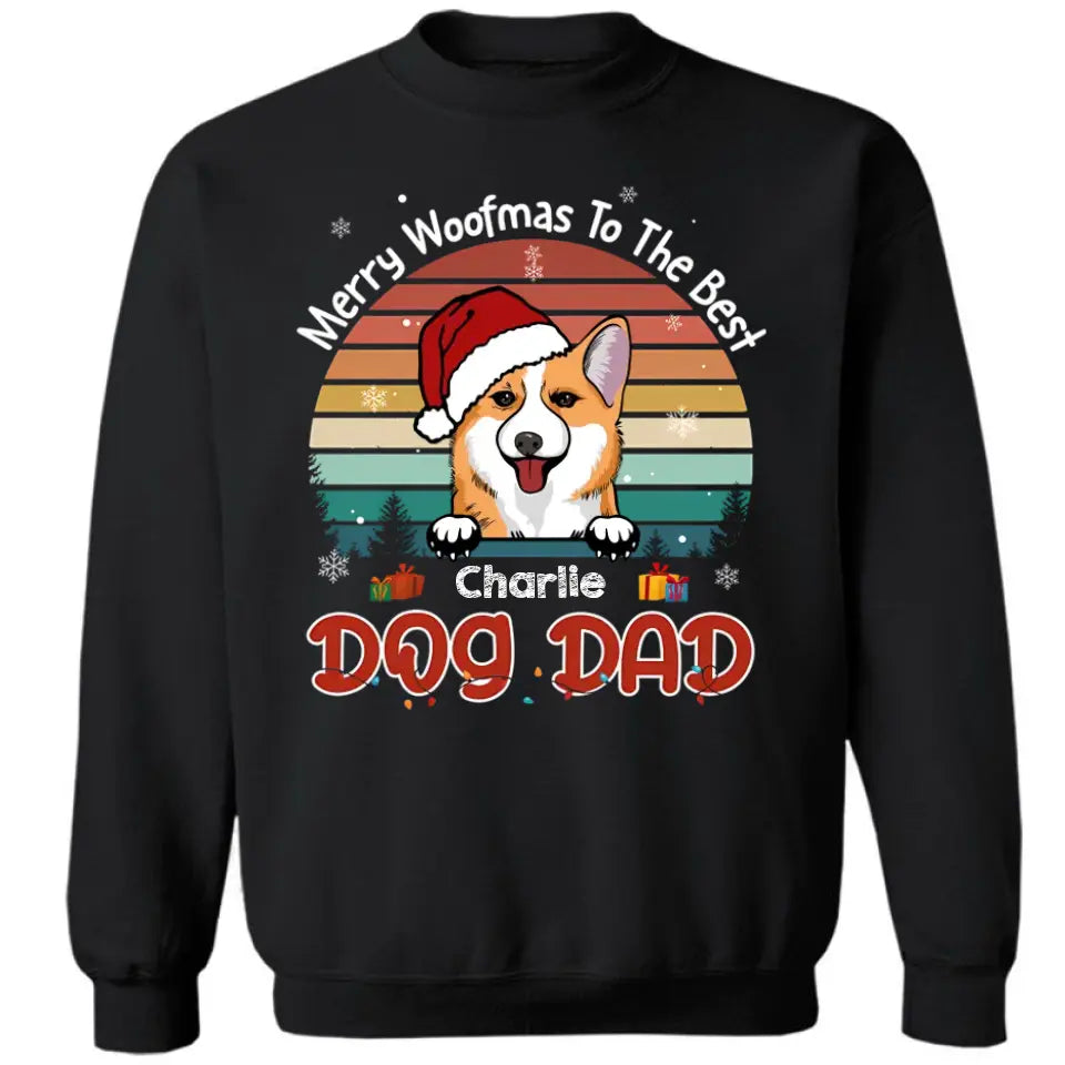 Merry Woofmas To The Best Mom &amp; Dad - Sudadera, camiseta y sudadera con capucha unisex personalizada. Regalo personalizado perfecto para Navidad. 