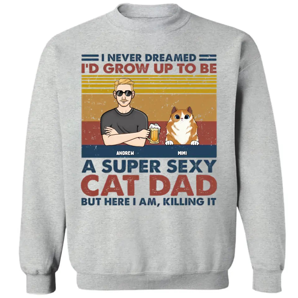 Super Cat Dad - Katze personalisiertes individuelles Unisex T-Shirt, Hoodie, Sweatshirt - Geschenk für Haustierbesitzer, Haustierliebhaber 