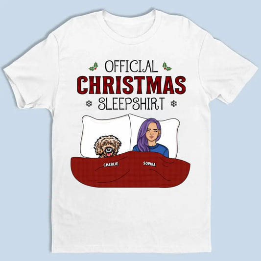Camiseta de dormir oficial - Camiseta unisex personalizada para perros y gatos, sudadera con capucha, sudadera - Regalo de Navidad para dueños de mascotas, amantes de las mascotas 