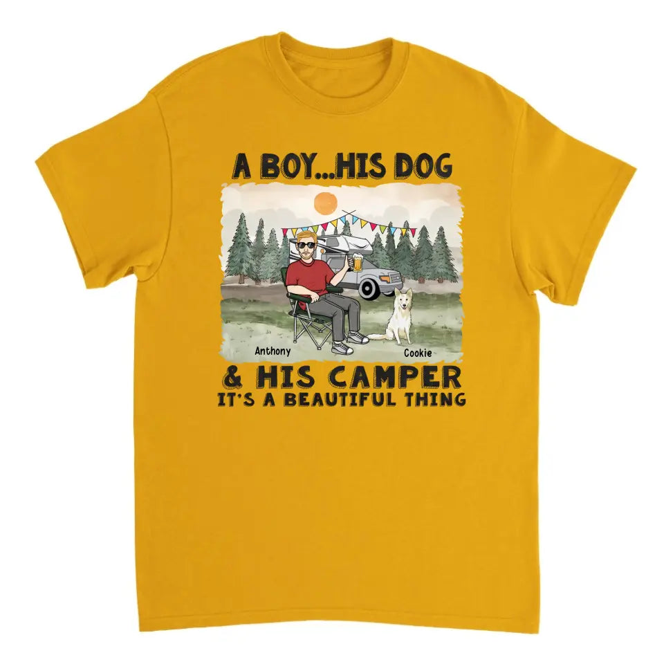 Una niña y sus perros Beautiful Thing - Regalo para los amantes del camping - Camiseta personalizada, sudadera, sudadera con capucha 