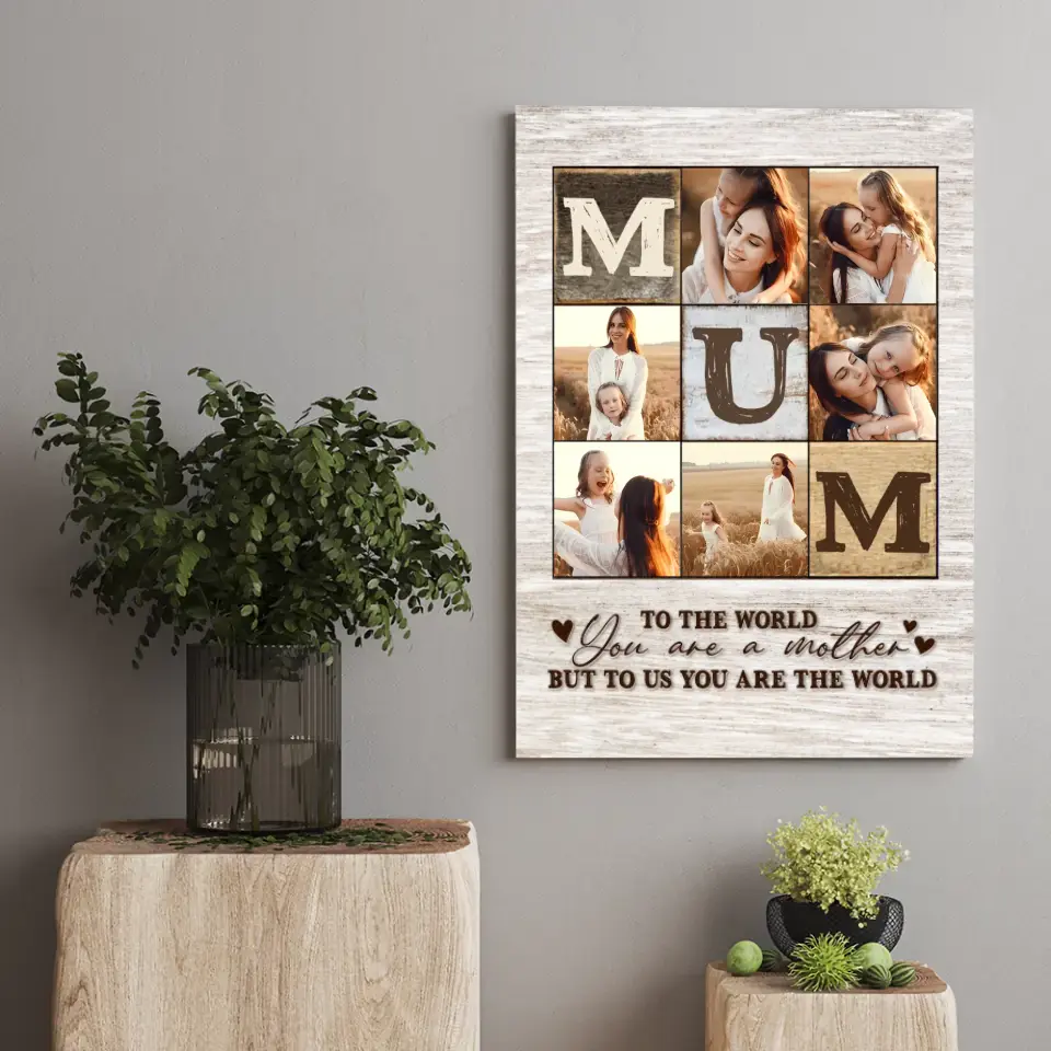 Mama-Collage, vertikale Leinwand personalisieren – Geschenk für Mama, Geschenk zum Muttertag