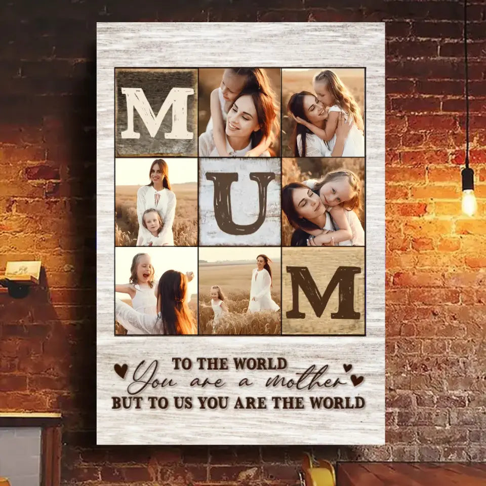 Mama-Collage, vertikale Leinwand personalisieren – Geschenk für Mama, Geschenk zum Muttertag