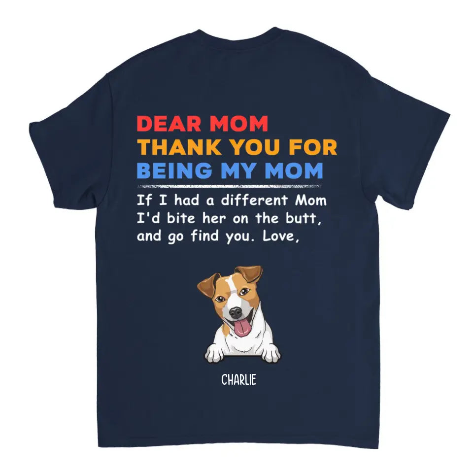 Thank You For Being My Mom – Personalisiertes T-Shirt, Sweatshirt, Kapuzenpullover – Geschenke für Hundeliebhaber 