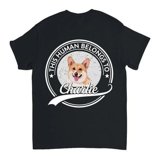 Este ser humano pertenece a un perro - Camiseta, sudadera, sudadera con capucha unisex personalizada - Regalo para los amantes de los perros 