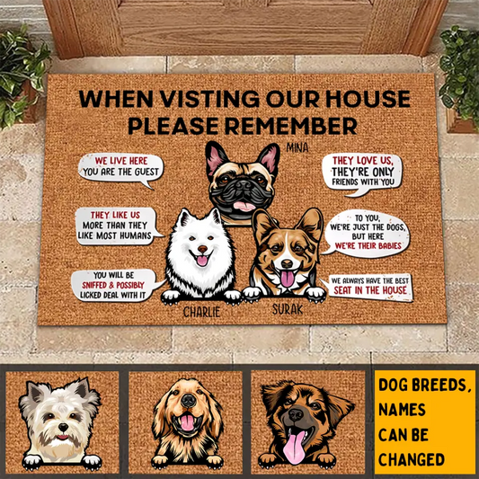 Bitte denken Sie bei Ihrem Besuch in unserem Haus an die personalisierte Fußmatte