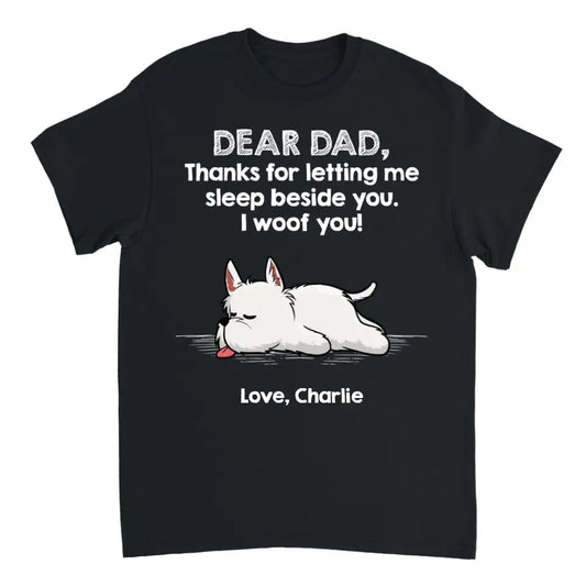 Sleep Beside Dogs 2 - Personalized Unisex T-shirt, Sweatshirt, Hoodie - Gift For Dog Lovers