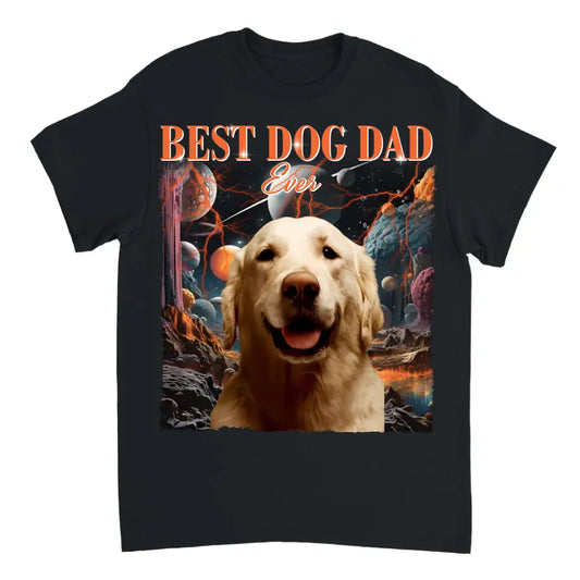 Foto personalizada El mejor perro papá de todos los tiempos - Camiseta unisex personalizada personalizada para la familia - Regalo para familiares, dueños de mascotas, amantes de las mascotas 