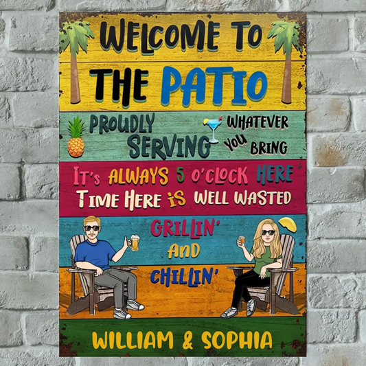 Summer Proudly Serving Whatever You Want - Personalized Custom Vertical Metal Sign