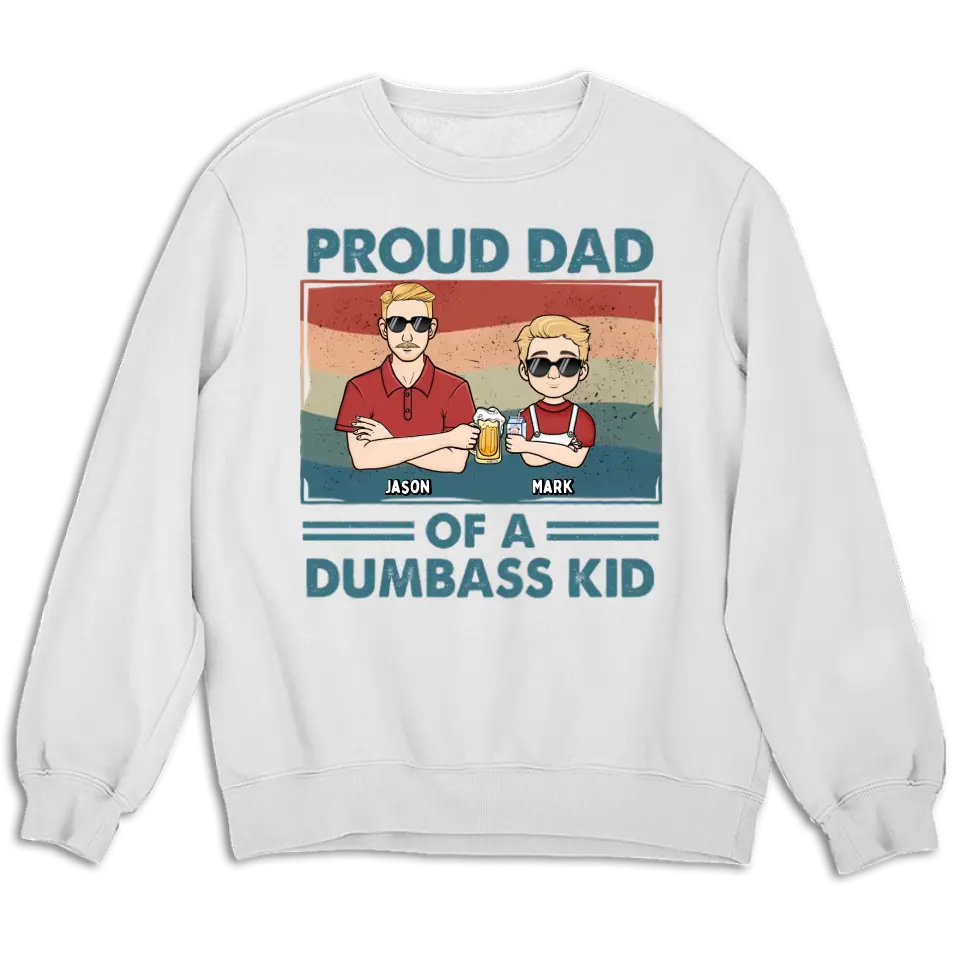 Proud Father Of A Few Kids 4 - Family Personalized Custom Unisex T-shirt, Hoodie, Sweatshirt - Gift For Dad