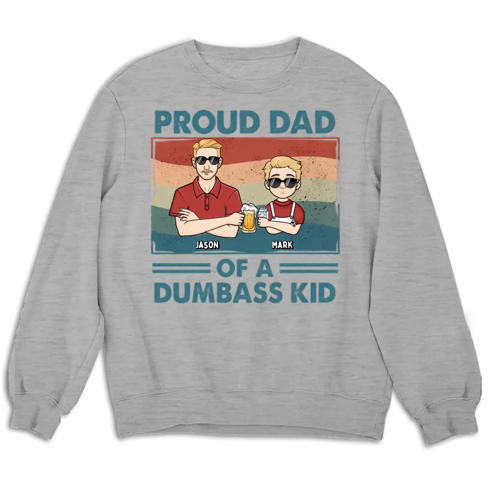 Proud Father Of A Few Kids 4 - Family Personalized Custom Unisex T-shirt, Hoodie, Sweatshirt - Gift For Dad