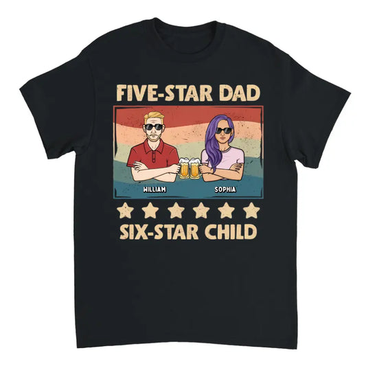 Five-Star Dad - Family Personalized Custom Unisex T-shirt, Hoodie, Sweatshirt - Gift For Dad