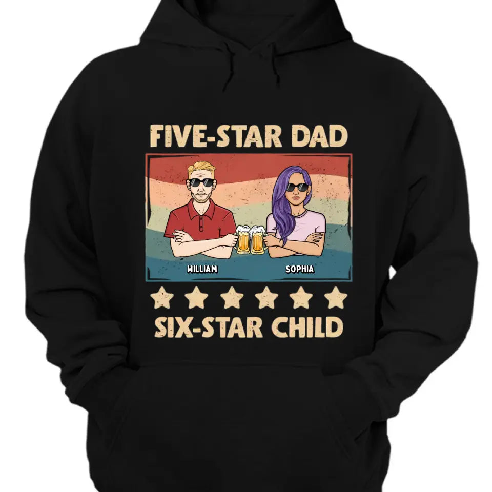 Five-Star Dad - Family Personalized Custom Unisex T-shirt, Hoodie, Sweatshirt - Gift For Dad
