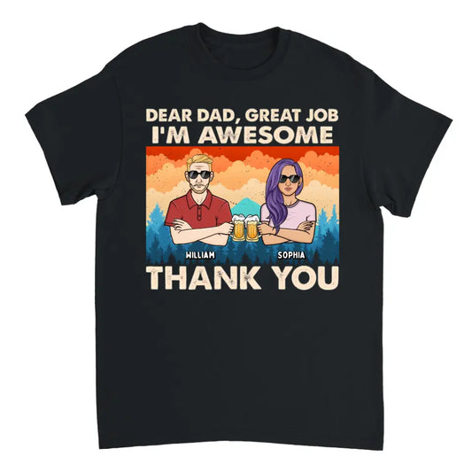 Dear Dad We're Awesome Thank You Forest Adult - Personalized Unisex T-shirt, Hoodie, Sweatshirt - Gift For Papa, Dad