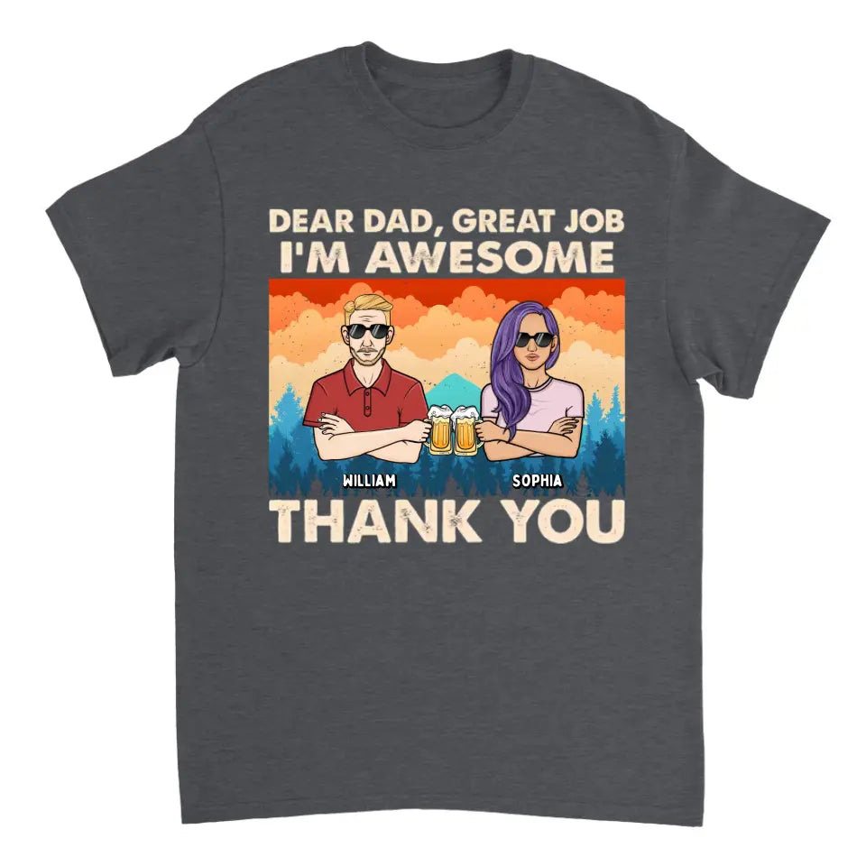 Dear Dad We're Awesome Thank You Forest Adult - Personalized Unisex T-shirt, Hoodie, Sweatshirt - Gift For Papa, Dad
