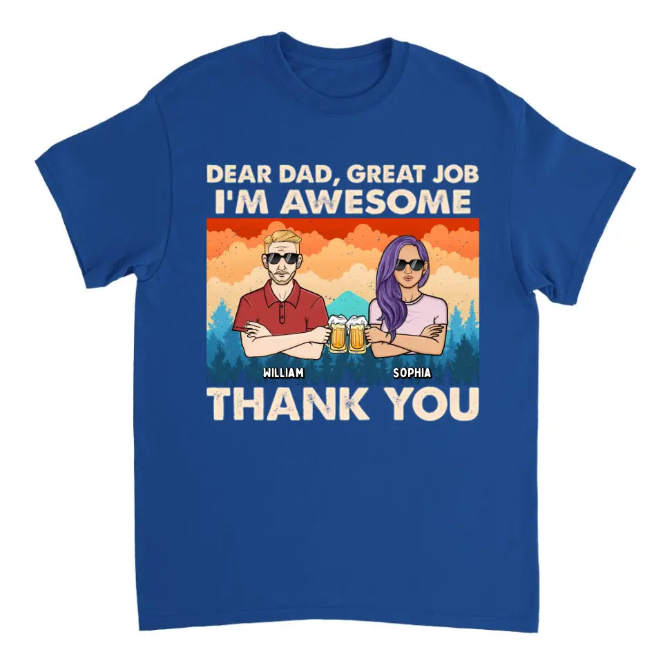 Dear Dad We're Awesome Thank You Forest Adult - Personalized Unisex T-shirt, Hoodie, Sweatshirt - Gift For Papa, Dad